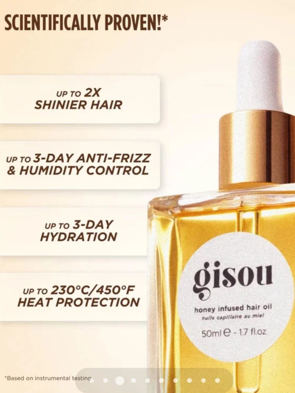 GISOU Honey Infused Hair Oil Shine Heat Protect Anti Frizz NEW 1.7 oz MSRP $46